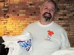 Brian Edwards of ShirtPrize with some shirts