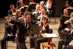 Jacomo Bairos, who guest conducted the Grand Rapids Symphony in January (above), returns to lead the orchestra for ArtPrize.