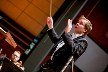 Music Director Marcelo Lehninger leads the Grand Rapids Symphony in DeVos Performance Hall.
