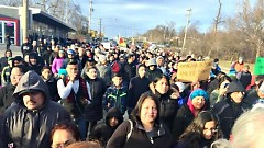 La protesta en Grand Rapids.