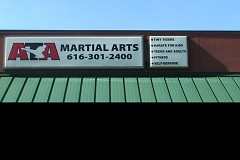 ATA Martial Arts Sign on display outisde the Academy. 