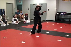 Black Belt Student Sarah Black perfoming her form. 