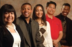 2010 graduates: (l. to r.) Maria Davis, Charles Archie, Courtney Hamilton, Phillip Nguyen, and Kevin Davis
