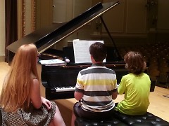 Four-handed piano recitals are part of the 10th Annual Stella Royce Piano Camp experience