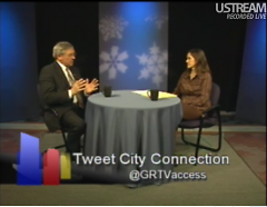 Mayor Heartwell and Linda Gellasch in a previous episode of City Connection
