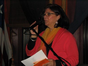 Moret reads her poetry at the Guild Literary Complex in Chicago.