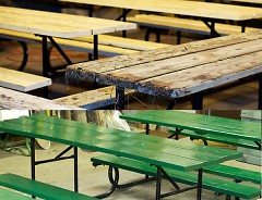 Volunteers will have freshly painted tables ready to distribute in the spring. 