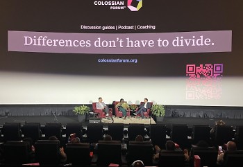 Michael Gulker and Nicholas Ma sit for a Q&A with the audience