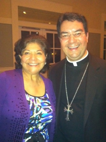 Rosa Fraga & Archbishop Cantu