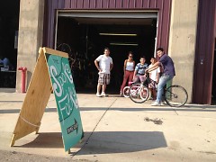 The Spoke Folks co-op workshop is located at 215 Logan St. SW