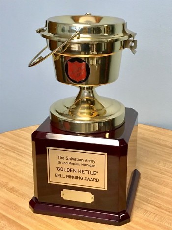 The Golden Kettle Award will be given to the service club that raises most for The Salvation Army Christmas Campaign