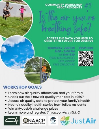 The flyer for the upcoming Air Quality Workshop