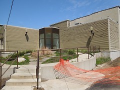 A community rain garden is a portion of the exterior improvements underway in Wealthy Theatre’s sustainability upgrade.