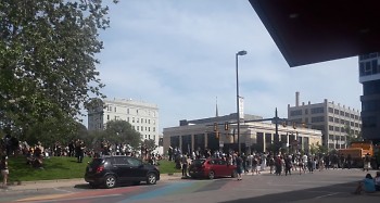 Silent sit-in protest in downtown Grand Rapids on June 3, co-organized by Police Chief Payne.