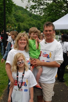 Andrew and his family at the Easter Seals fundraising walk