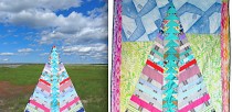 Eliza Fernand, Flying Geese Pyramid in Eastern Idaho, photograph and quilt, 2011