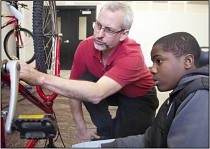 Boston Square Community Bikes teaches youth and adults about bicycles and bike repair.